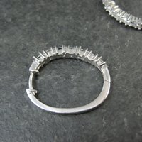 Estate Sterling Cubic Zirconia Latch Hoop Earrings