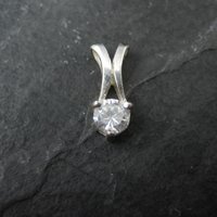 Tiny Sterling Silver Cz Pendant