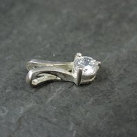 Tiny Sterling Silver Cz Pendant