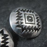 Large Southwestern Sterling Dome Earrings 1"