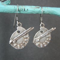 Vintage Sterling Painters Pallet Earrings