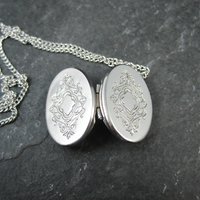 Vintage Etched Locket Pendant