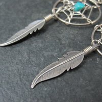 Vintage Dreamcatcher Earrings Sterling Silver
