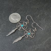 Vintage Dreamcatcher Earrings Sterling Silver