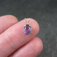 Tiny Oval Amethyst Pendant