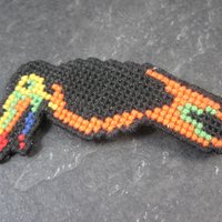 Vintage Cross Stitch Toucan Brooch Pin
