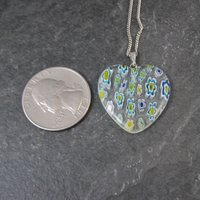 Vintage Millefiori Heart Pendant Necklace