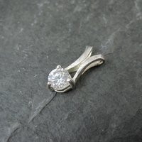 Tiny Sterling Silver Cz Pendant