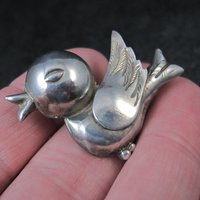 Vintage Sterling Bird Brooch Mexican Silver