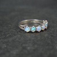 Vintage Sterling Opal Ring Size 5.5 British Silver