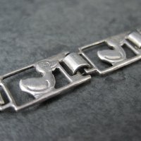 Vintage Sterling Duck Bracelet 7.25" Italian Silver