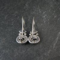 Sterling Garnet Smoky Quartz Earrings Latch Back