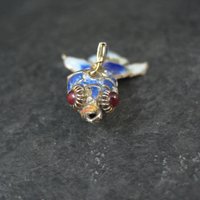 Vintage Blue Enamel Koi Fish Pendant Charms