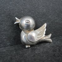 Vintage Sterling Bird Brooch Mexican Silver