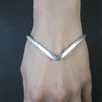 Dainty Sterling Silver Sweater Cuff Bracelet 6.5 Inches