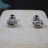 Vintage Amethyst and Rainbow Moonstone Earrings