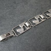 Vintage Sterling Duck Bracelet 7.25" Italian Silver