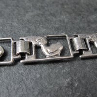 Vintage Sterling Duck Bracelet 7.25" Italian Silver
