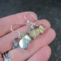 Iridescent Purple Bead Earrings