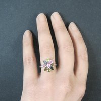 Multi Colored Tourmaline Ring Size 7 Sterling Silver