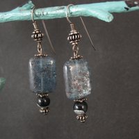 Long Sterling Silver Kyanite Earrings
