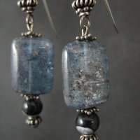 Long Sterling Silver Kyanite Earrings