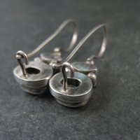 Sterling Garnet Smoky Quartz Earrings Latch Back