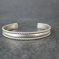 Childs Vintage Sterling Navajo Cuff Bracelet 4.5 Inches