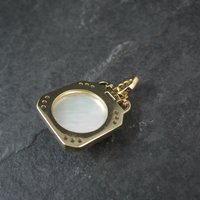 Apatite White Zircon Mother of Pearl Pendant Vermeil Sterling Estate