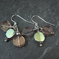 Iridescent Purple Bead Earrings