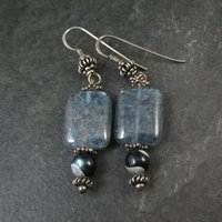 Long Sterling Silver Kyanite Earrings