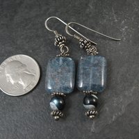Long Sterling Silver Kyanite Earrings