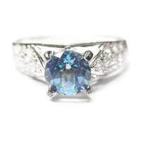 Blue Mystic Topaz Engagement Ring Sz 9