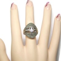 Vintage Sterling Amethyst Marcasite Ring Sz 7