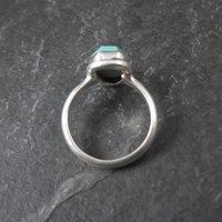 Turquoise Coffin Ring Sterling Silver Size 6.5