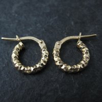 Tiny Gold Hoop Earrings 10mm 10K Gold Filled New Old Stock