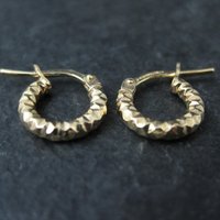 Tiny Gold Hoop Earrings 10mm 10K Gold Filled New Old Stock
