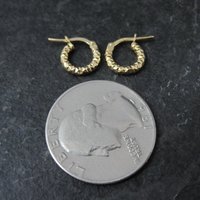 Tiny Gold Hoop Earrings 10mm 10K Gold Filled New Old Stock