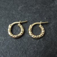 Tiny Gold Hoop Earrings 10mm 10K Gold Filled New Old Stock