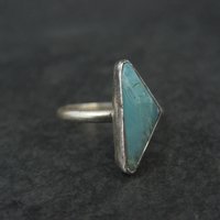 Handmade Vintage Sterling Quartz Ring Size 10