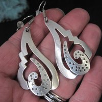 Mid Century Mexican Sterling Silver Earrings