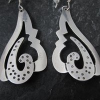 Mid Century Mexican Sterling Silver Earrings