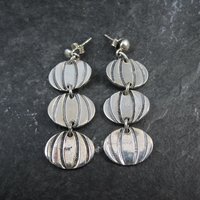Vintage Sterling Silver Pumpkin Earrings