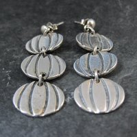 Vintage Sterling Silver Pumpkin Earrings