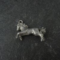 Tiny Pewter Rearing Horse Charm