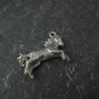 Tiny Pewter Rearing Horse Charm