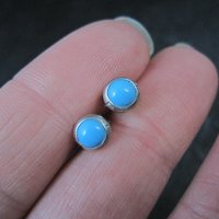 Vintage Sterling Turquoise Stud Earrings 6mm