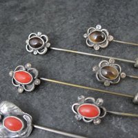 Wholesale Lot of 12 Vintage Southwestern Sterling Silver Stick Pins