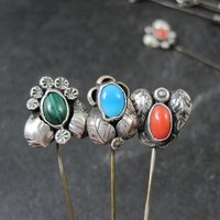 Wholesale Lot of 12 Vintage Southwestern Sterling Silver Stick Pins