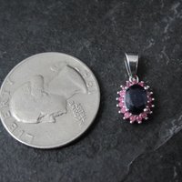 Small Sterling Sapphire Pink Ruby Pendant